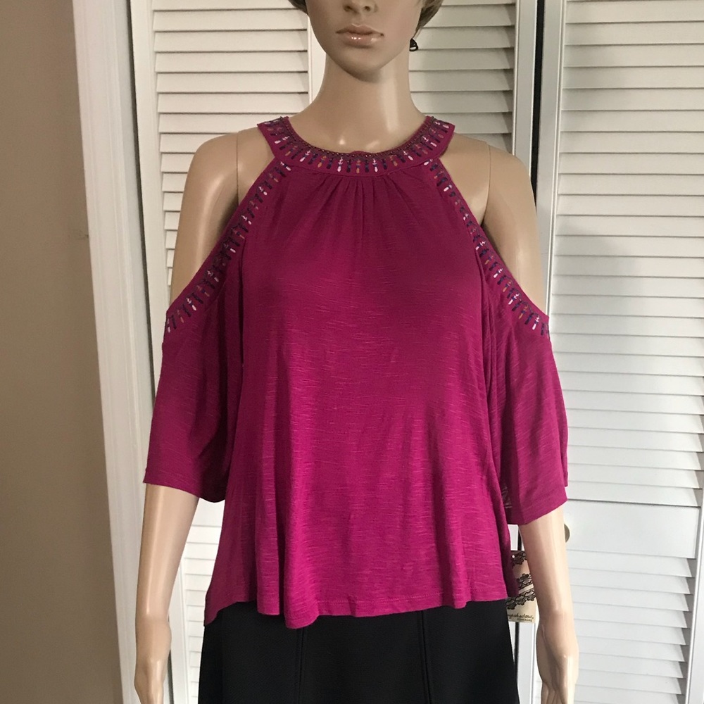 Eyeshadow Cold Shoulder Shirt‎ SZ MED NWT
